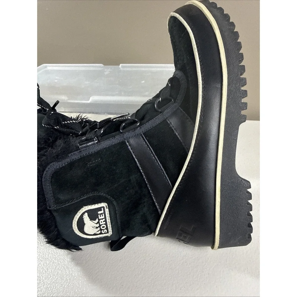 Sorel Tivoli II  Women Faux Fur‎  Suede Boots Waterproof Size US 6.5 Black